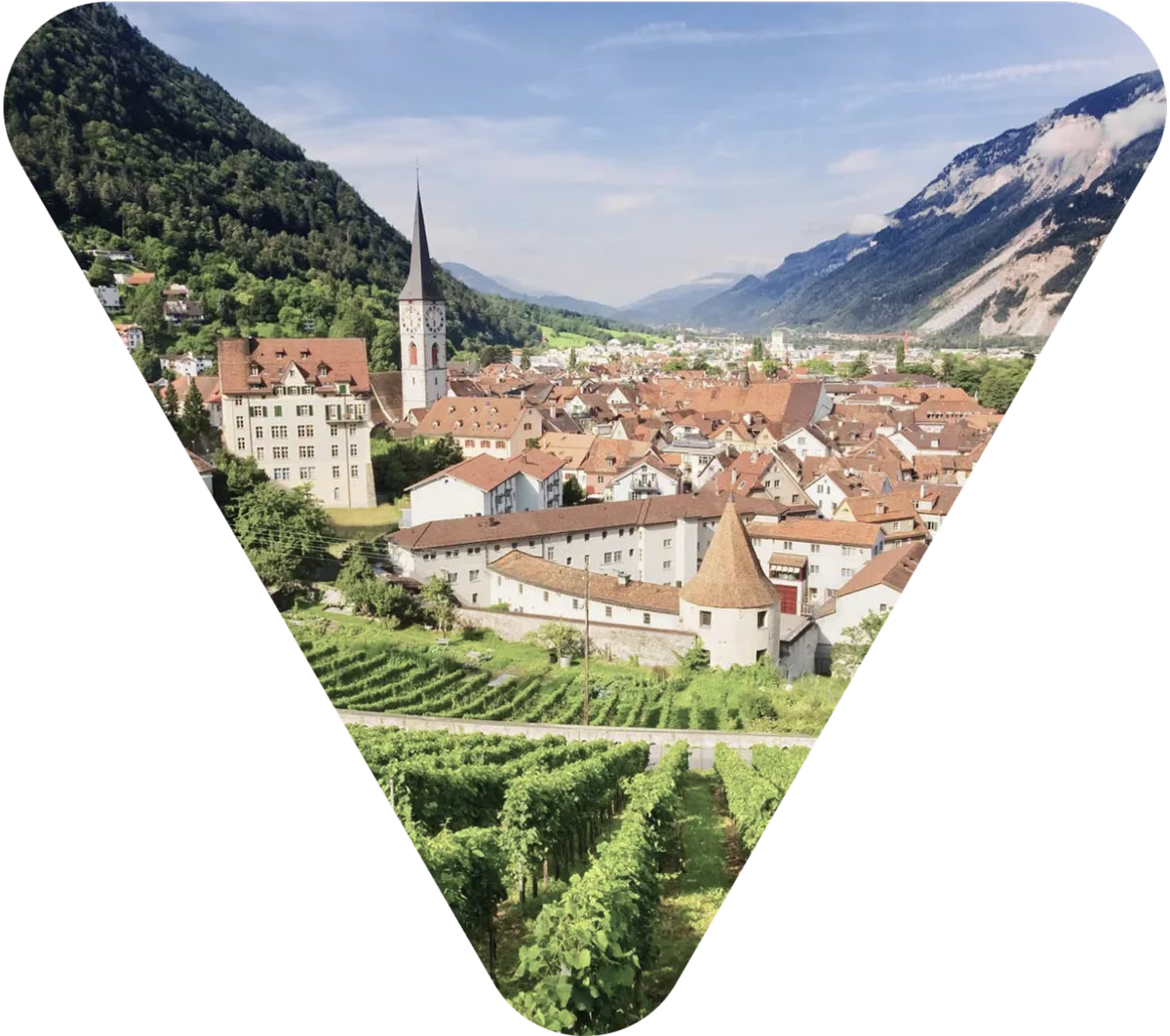 Blick ueber Chur im Adverta-Signet
